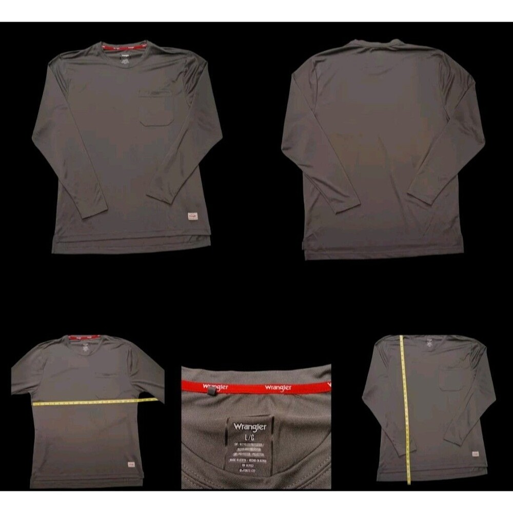 Vintage Y2K Wrangler T Shirt Workwear Size Large Mens Long Sleeve Pocket